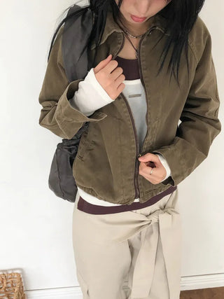 Weathered Washed Short Jacket