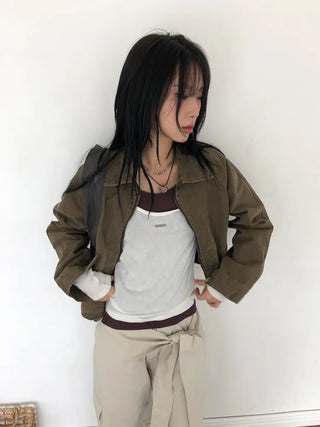 Weathered Washed Short Jacket