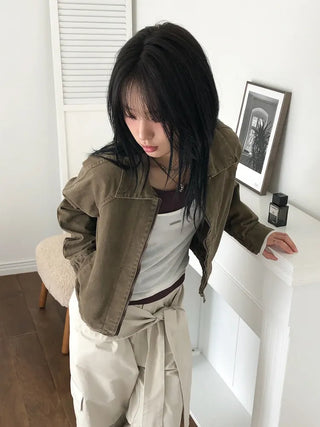 Weathered Washed Short Jacket