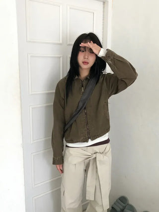 Weathered Washed Short Jacket
