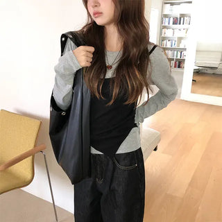 Dia Double Color Block Long Sleeve