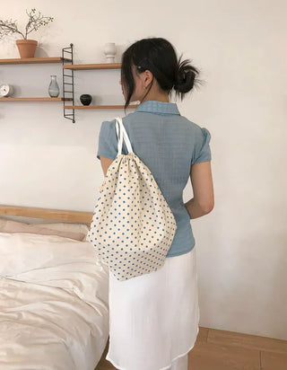 Shirred Check Shirt Blouse