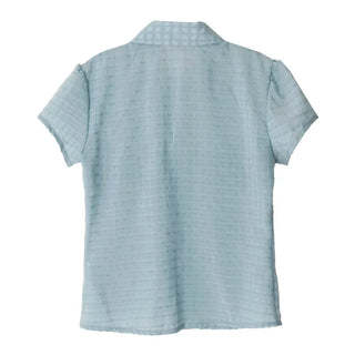 Shirred Check Shirt Blouse