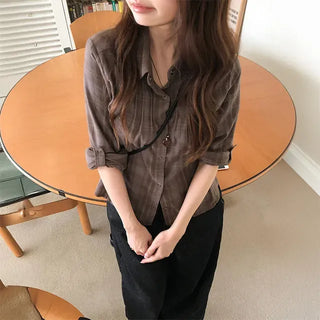 Burnt Roll-up Check Shirt