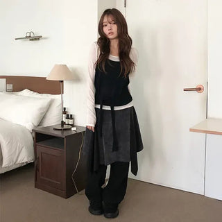 Velvet Asymmetrical Midi Skirt