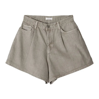 Pigment Washed A-Line Short Denim Pants