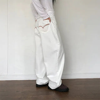 Color Stitch Wide Pants