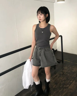 Daily U-neck Ribbed Sleeveless