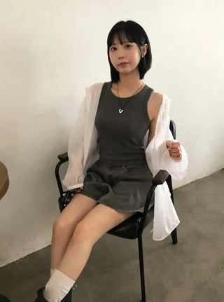 Daily U-neck Ribbed Sleeveless