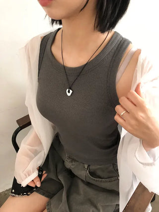 Daily U-neck Ribbed Sleeveless