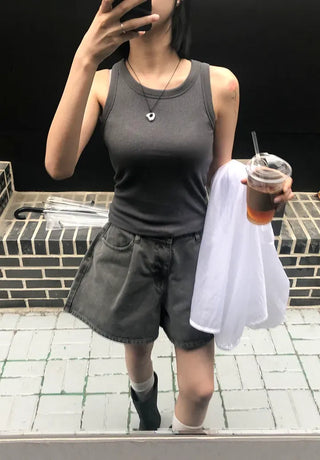 Daily U-neck Ribbed Sleeveless