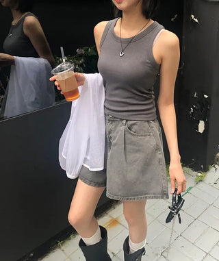 Daily U-neck Ribbed Sleeveless