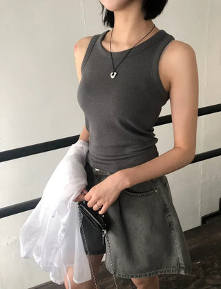 Daily U-neck Ribbed Sleeveless