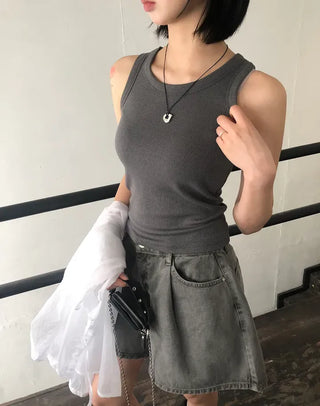 Daily U-neck Ribbed Sleeveless