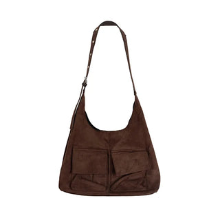 Double Suede Shoulder Bag