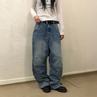 Slit Curve Wide Jeans