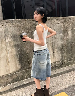 Boston U-neck Knit Strap Sleeveless