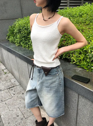 Boston U-neck Knit Strap Sleeveless