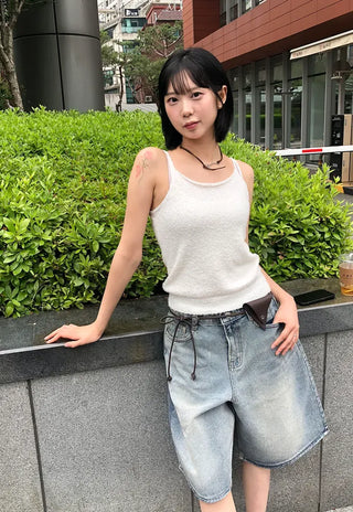 Boston U-neck Knit Strap Sleeveless