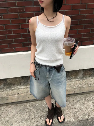 Boston U-neck Knit Strap Sleeveless