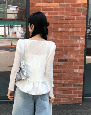 Summer V-neck See-through Cardigan