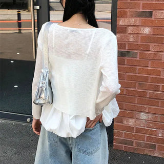 Summer V-neck See-through Cardigan