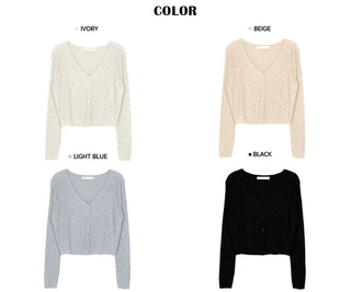 Summer V-neck See-through Cardigan