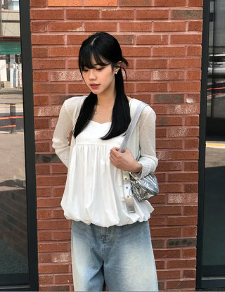 Summer V-neck See-through Cardigan