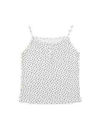 Flower Punched Button Sleeveless Top