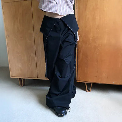 Flip Pintuck Hook Wide Pants