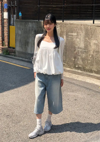 Pumpkin Shirred Strap Sleeveless Blouse