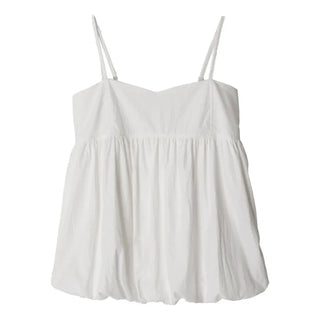 Pumpkin Shirred Strap Sleeveless Blouse