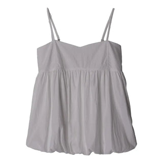 Pumpkin Shirred Strap Sleeveless Blouse