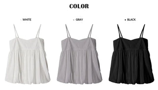 Pumpkin Shirred Strap Sleeveless Blouse