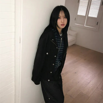 Arc Collarless Suede Jacket