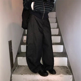 Panel Cotton Wide Pants