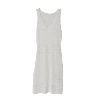 Bohemian Punched Mesh Sleeveless Knit Dress