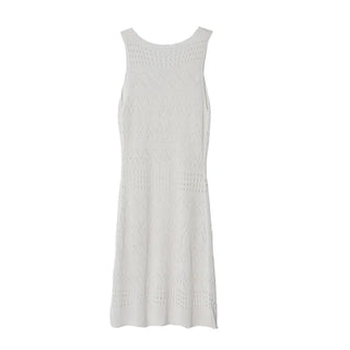 Bohemian Punched Mesh Sleeveless Knit Dress