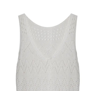 Bohemian Punched Mesh Sleeveless Knit Dress