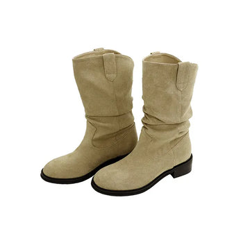 Slouchy mid-calf boots