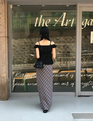 Off-shoulder Shirred Puff Sleeveless Blouse