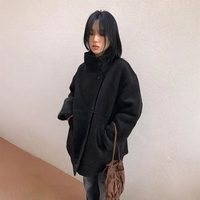 Jenny High-neck Half Shearling Jacket
