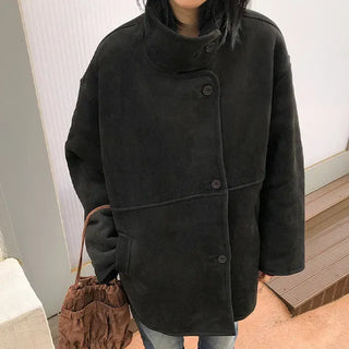 Jenny High-neck Half Shearling Jacket