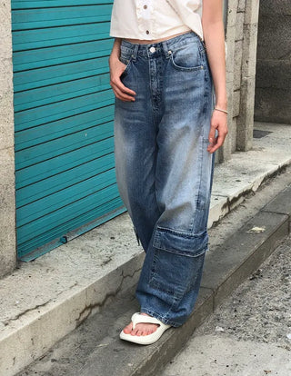 Side Pocket Tencel Cotton Wide Cargo Pants