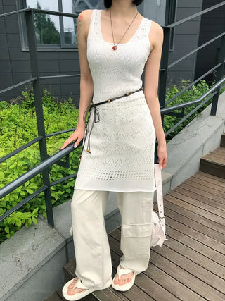 Side Pocket Tencel Cotton Wide Cargo Pants