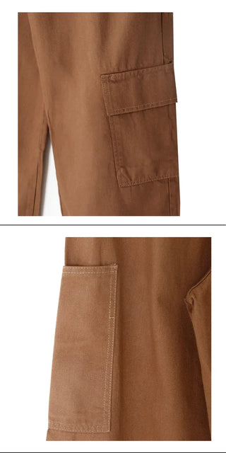 Side Pocket Tencel Cotton Wide Cargo Pants