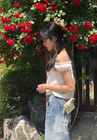 Puff Shirred Crop Sleeveless Blouse