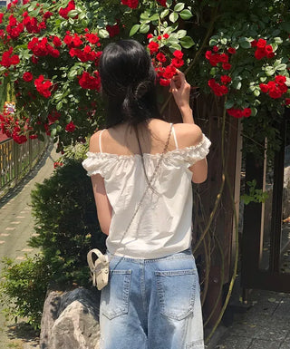 Puff Shirred Crop Sleeveless Blouse
