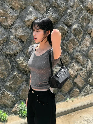 Star Cap Slim Cap Sleeve Short Sleeve T-shirt