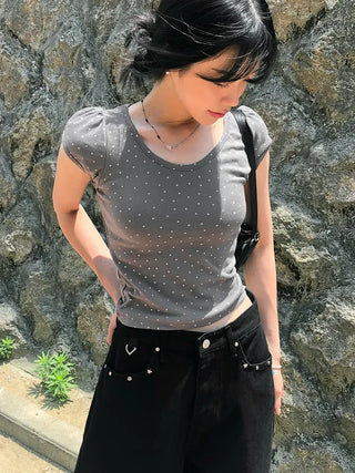 Star Cap Slim Cap Sleeve Short Sleeve T-shirt